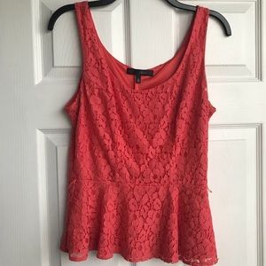 Given as Gift with Purchase -coral peplum top